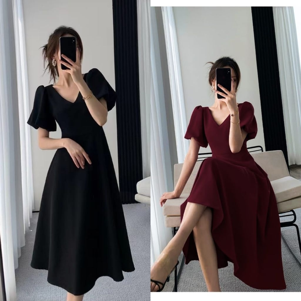 Dress Scuba / Dress Wanita / Scuba Premium / Bahan Tebal Lembut