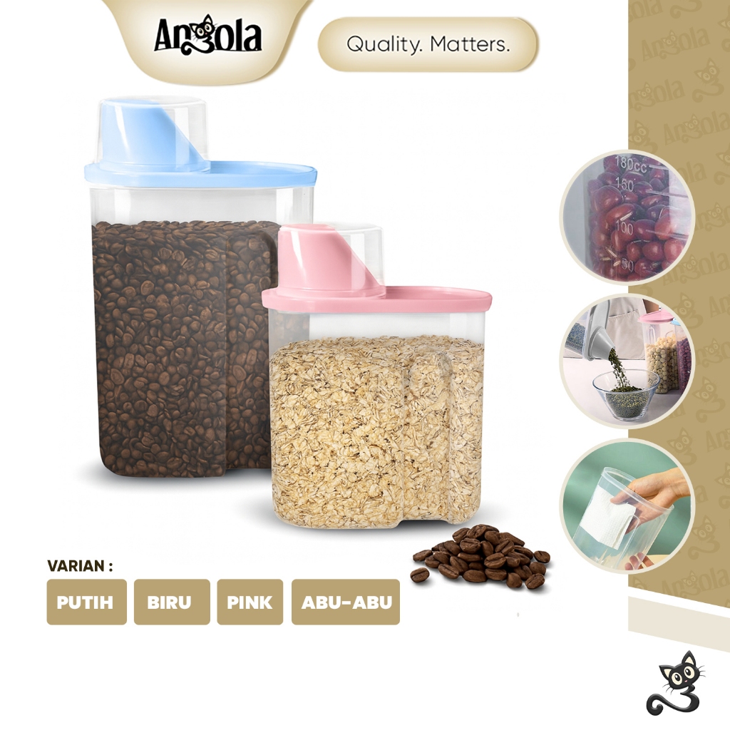 [PAKET USAHA] ANGOLA Storage Jar C81-C82 Tempat Penyimpanan Cereal/Beras Kontainer Makanan