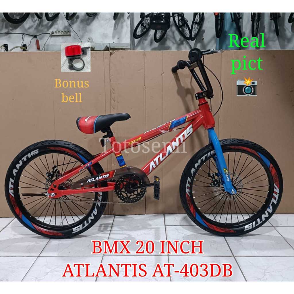 sepeda anak laki laki bmx 20 inch atlantis 403 db wm ban 2.50 sepeda untuk usia 8-11 tahun