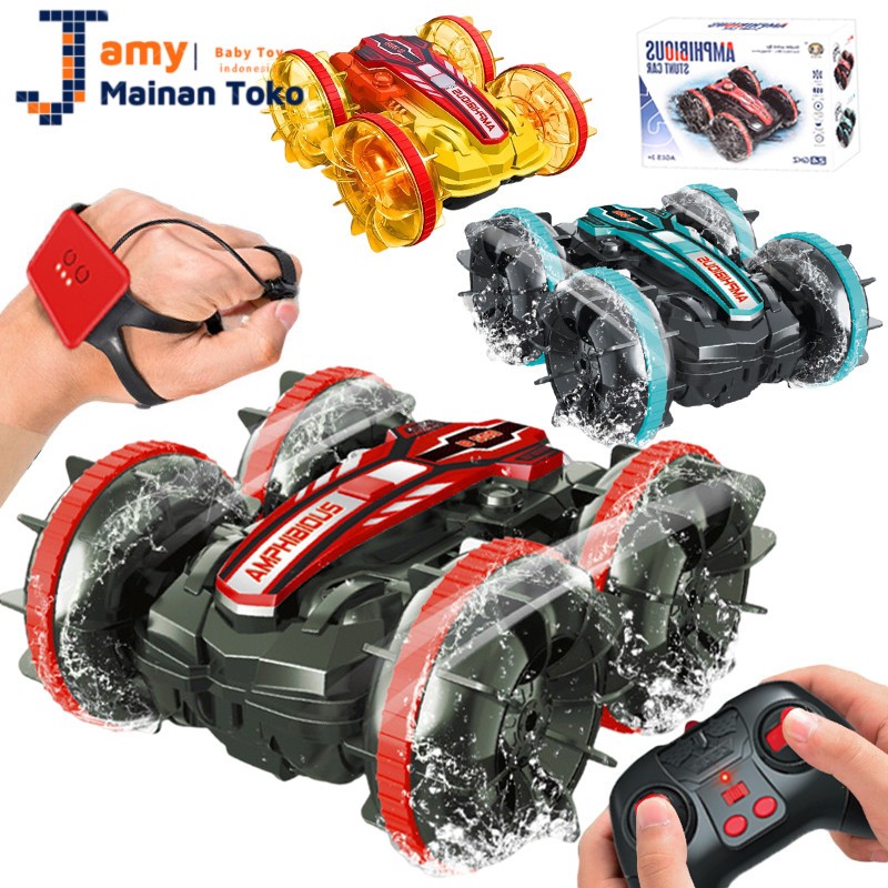 Mainan Anak Mobil Remote Control Sensor Tangan Akrobat Amfibi USB Mengisi Mobil Akrobat Remote Contr