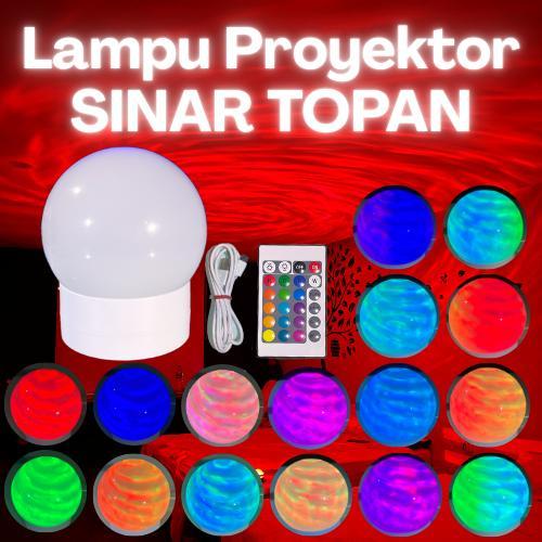 LAMPU PROYEKTOR SINAR TOPAN 16 WARNA/lampu aesthetic/lampu tidur unik/lampu warna warni /lampu kamar