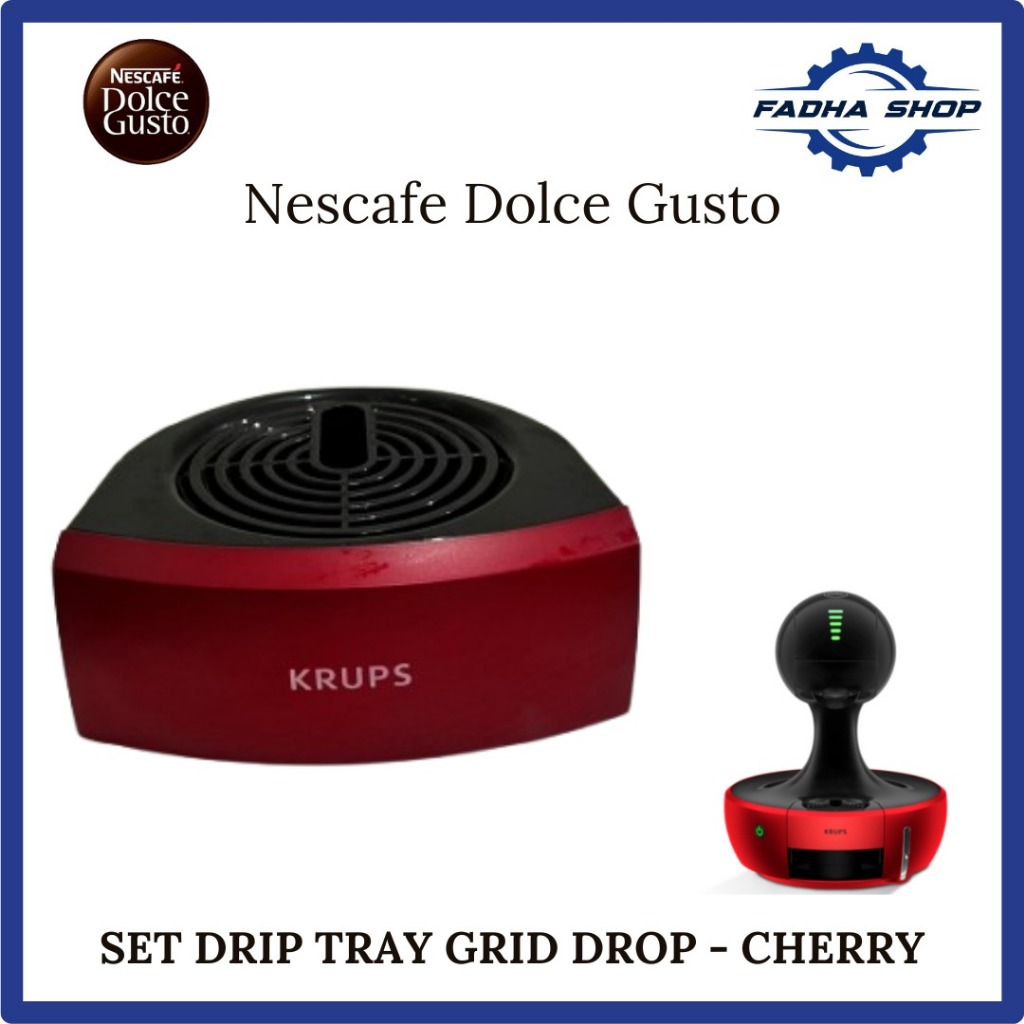 Set Drip Tray Grid Mesin Drop - Cherry/Tatakan Gelas Mesin Kopi Nescafe Dolce Gusto Krups Original A