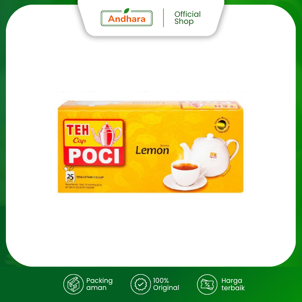Teh Poci Celup Lemon Isi 25 Kantung - Teh Cap Poci Box Rasa Lemon