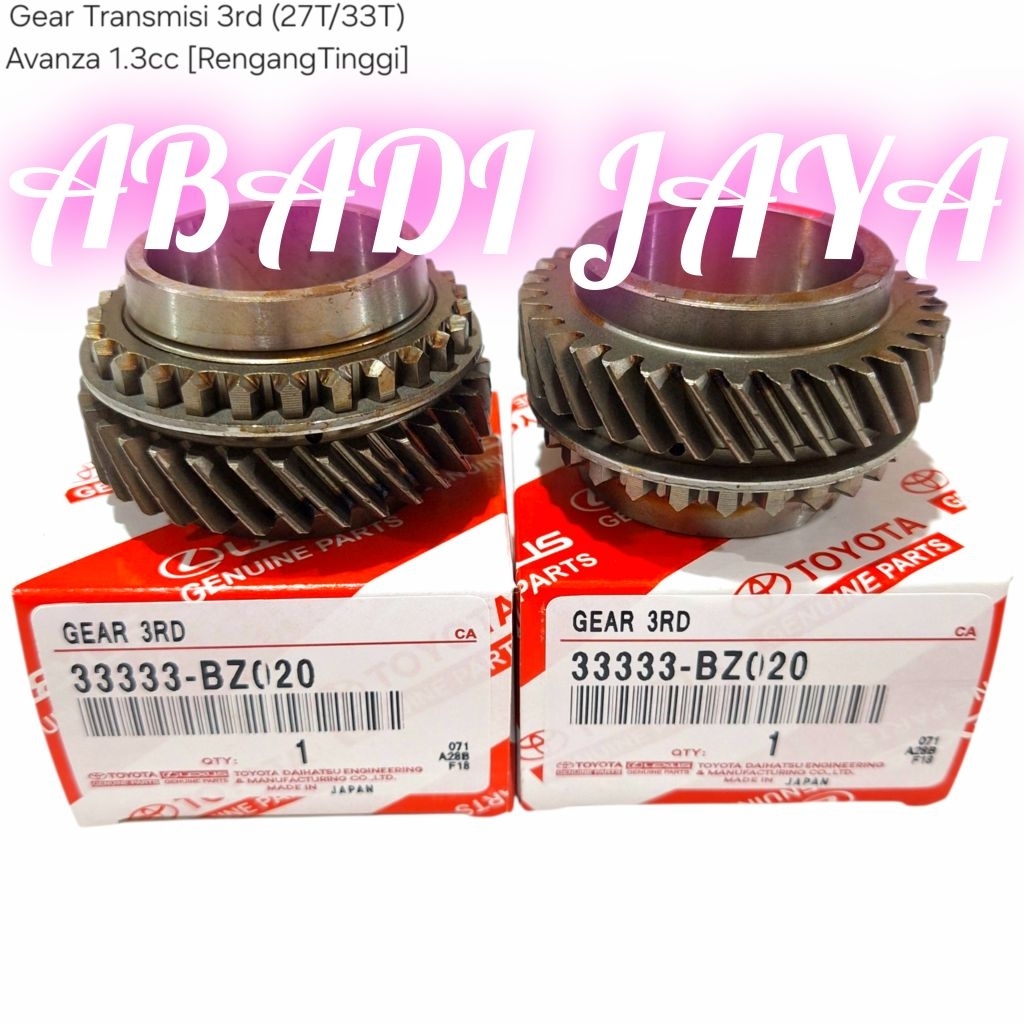 GEAR TRANSMISI GIGI 3 TOYOTA AVANZA 1300CC 27T/33T RENGGANG TINGGI ORIGINAL