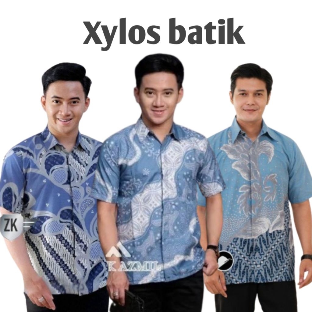 BATIK PREMIUM PRIA LENGAN PENDEK SERBA BIRU MUDA