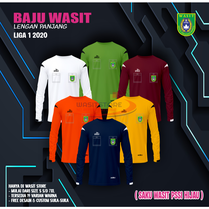 BAJU WASIT LIGA 1 2020/2021 LENGAN PANJANG ( SAKU WASIT PSSI HIJAU )
