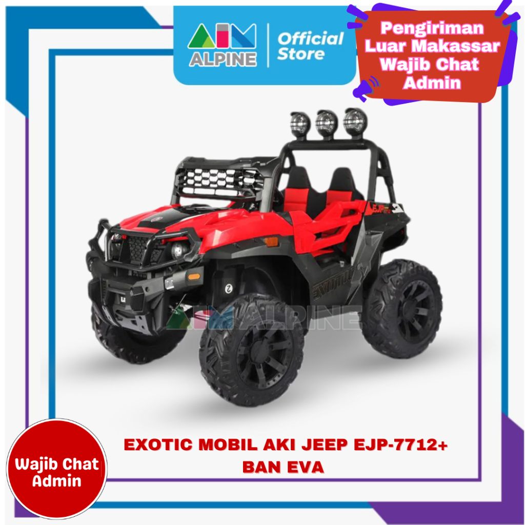 Mainan Mobil Aki Anak jeep EXOTIC MOBIL AKI JEEP EJP-7712+ Ban Karet