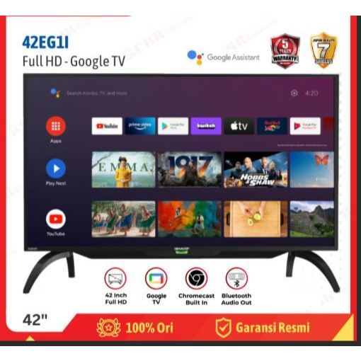 GOOGLE TV SHARP 42 INC 2T-C42EG1I NEW GARANSI RESMI +FREE PACKING KAYU (5039R)