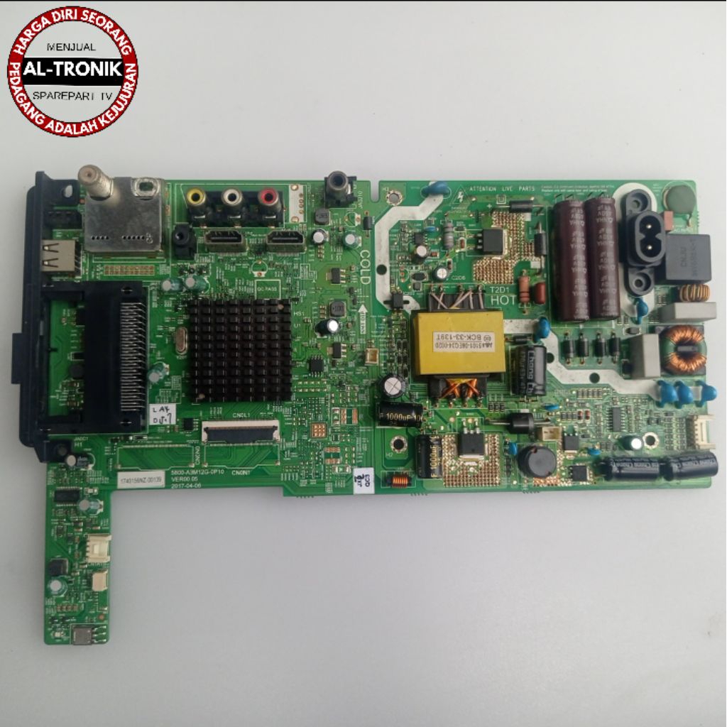 MAINBOARD TV LED COOCAA 40 INCH MODEL 40E2A22G MODUL MB MAIN BOARD 40E2A22
