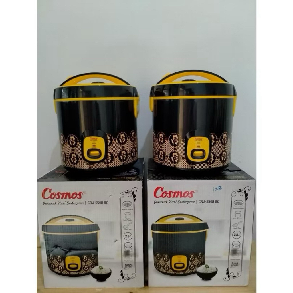 Cosmos Magic Com CRJ-5508 BC | Rice Cooker 3IN1 Kapasitas Jumbo 2.5 Liter Batik Hitam | Rice cooker 