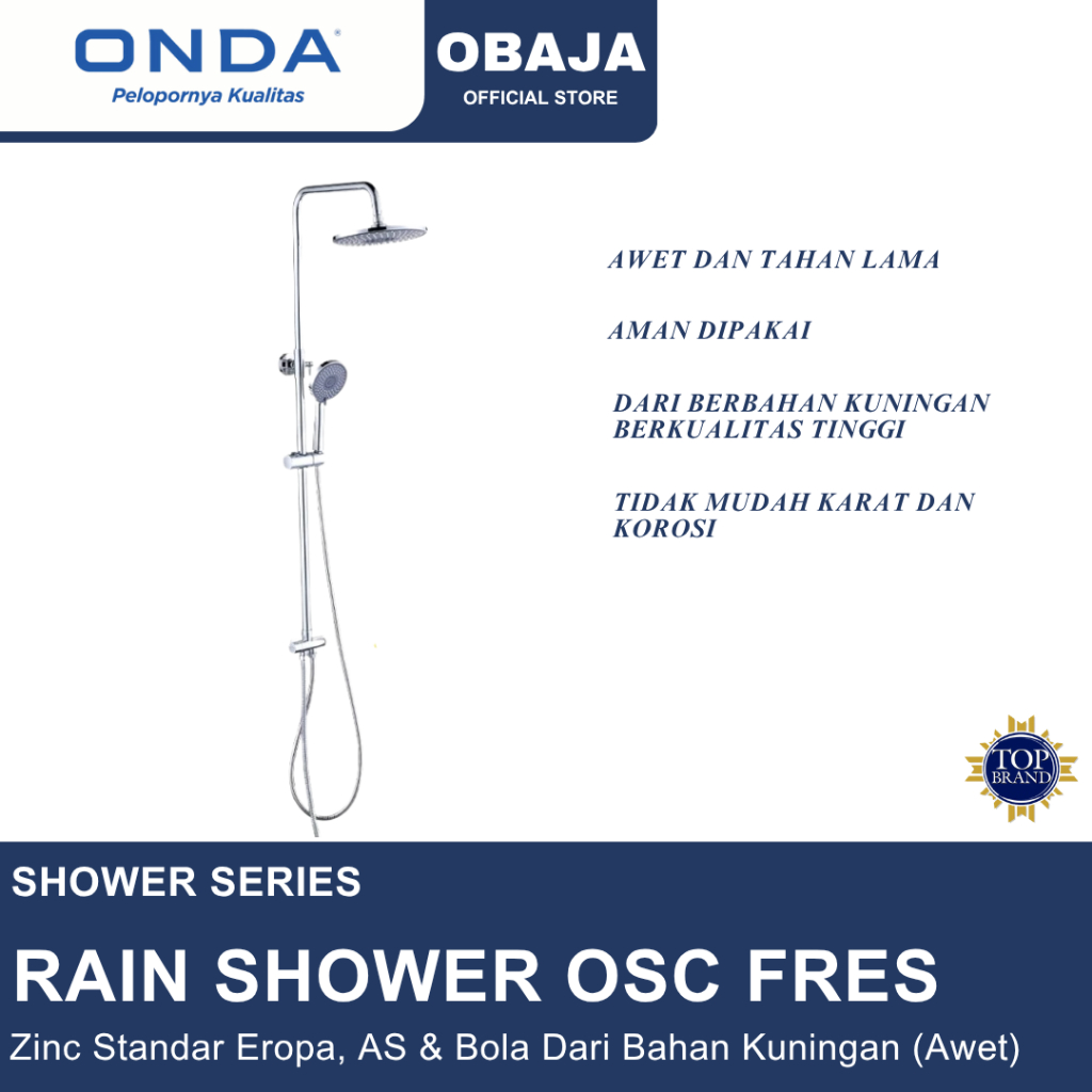 Onda Rain Shower Full Set OSC Fres Onda / Satu Set Tiang Shower OSC Fres Onda
