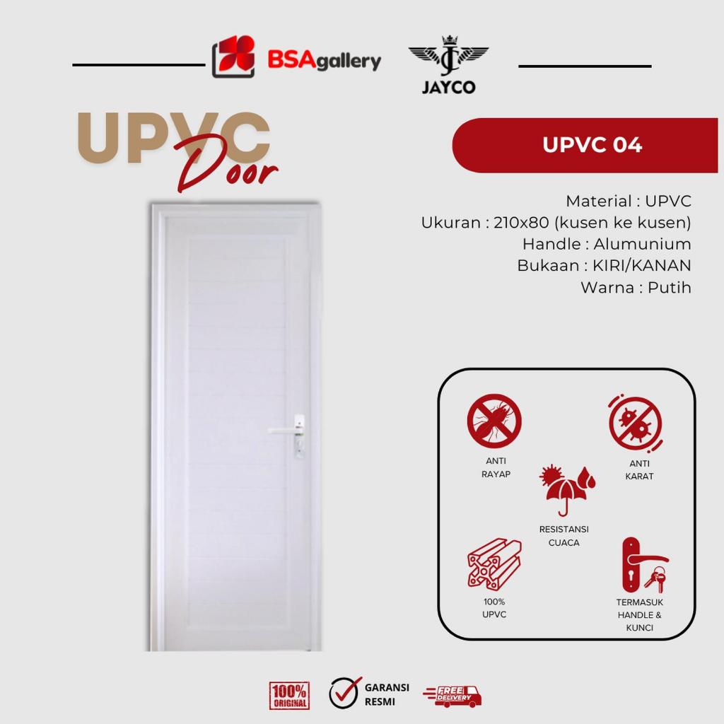 PINTU UPVC UNTUK KAMAR TIDUR JAYCO 80X210 / PINTU KAMAR TIDUR JAYCO / PINTU UPVC04 JAYCO