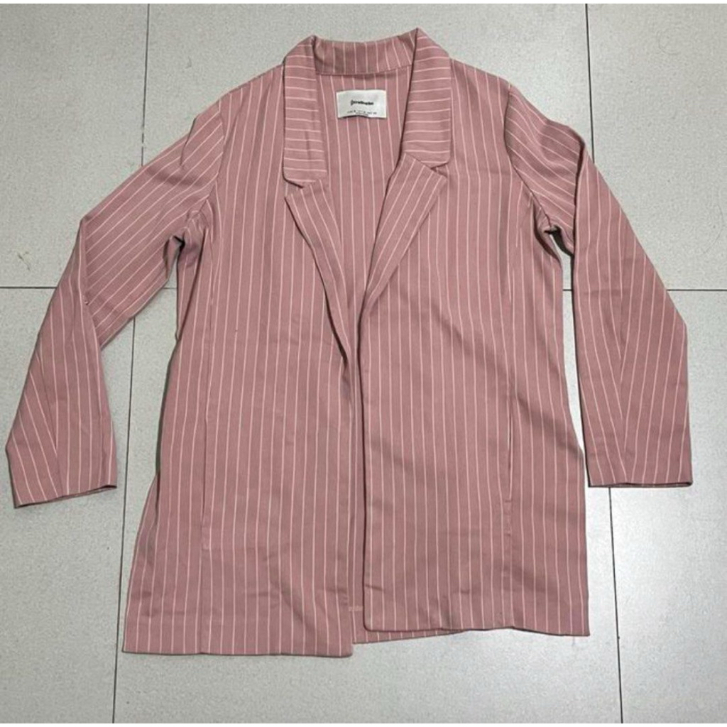 preloved stradivarius blazer stripes blazer wanita