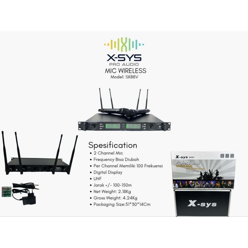 Microphone Wireless X-SYS SK88V Handled