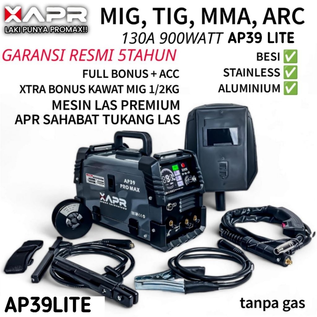 Mesin las APR AP39 lite PRO MIG TIG MMA ARC 130A 900WATT welding machine