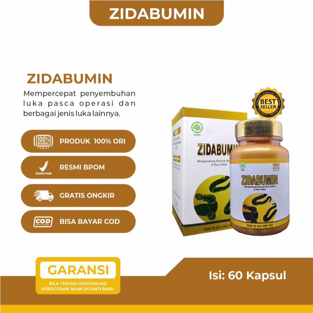 Kapsul Ikan Gabus Kapsul Ikan Sidat Zidabumin Kapsul Ikan Gabus Original - 60 Kapsul