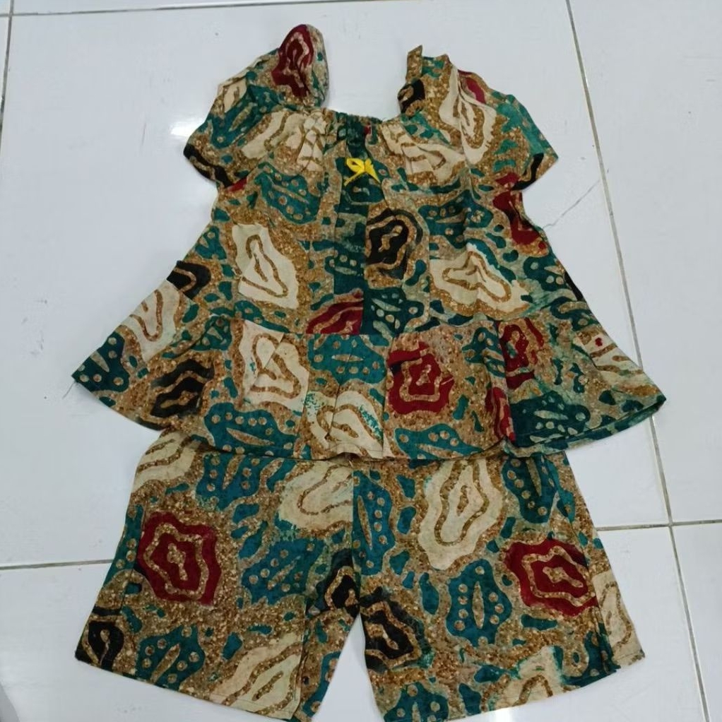 setelan batik 4pcs  anak /babydoll Baju tidur anak perempuan murah