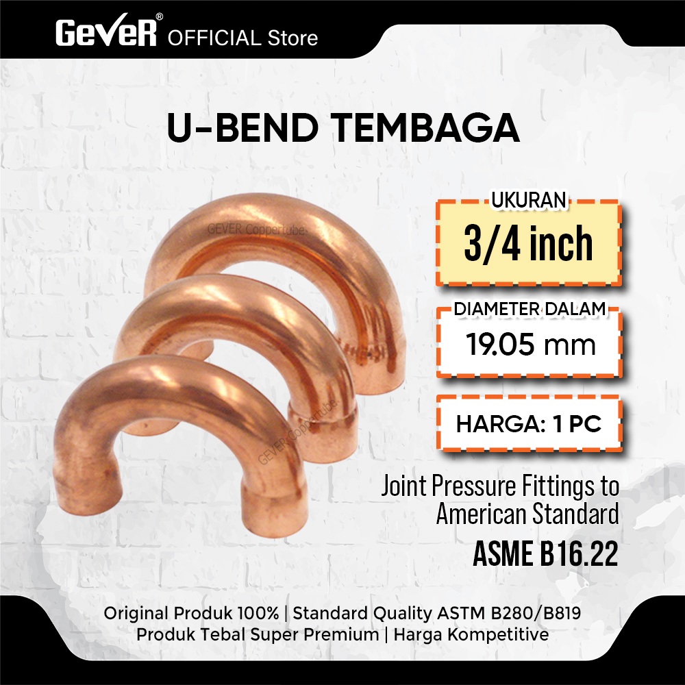 UBEND TEMBAGA 3/4 Inch DENJI / Copper Ubend Sambungan Pipa