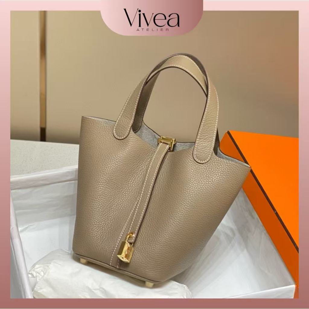 Pre Order Tas Picotin Style 18cm & 22cm – Kulit Togo Premium Asli Jahit Mesin Presisi Desain Elegan 