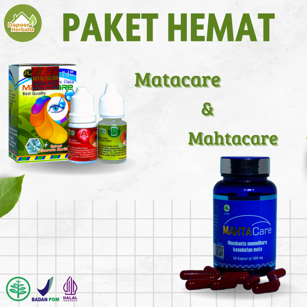 Paket Hemat Matacare Tetes Mata & Mahtacare untuk Mata Minus Silinder dan Katarak