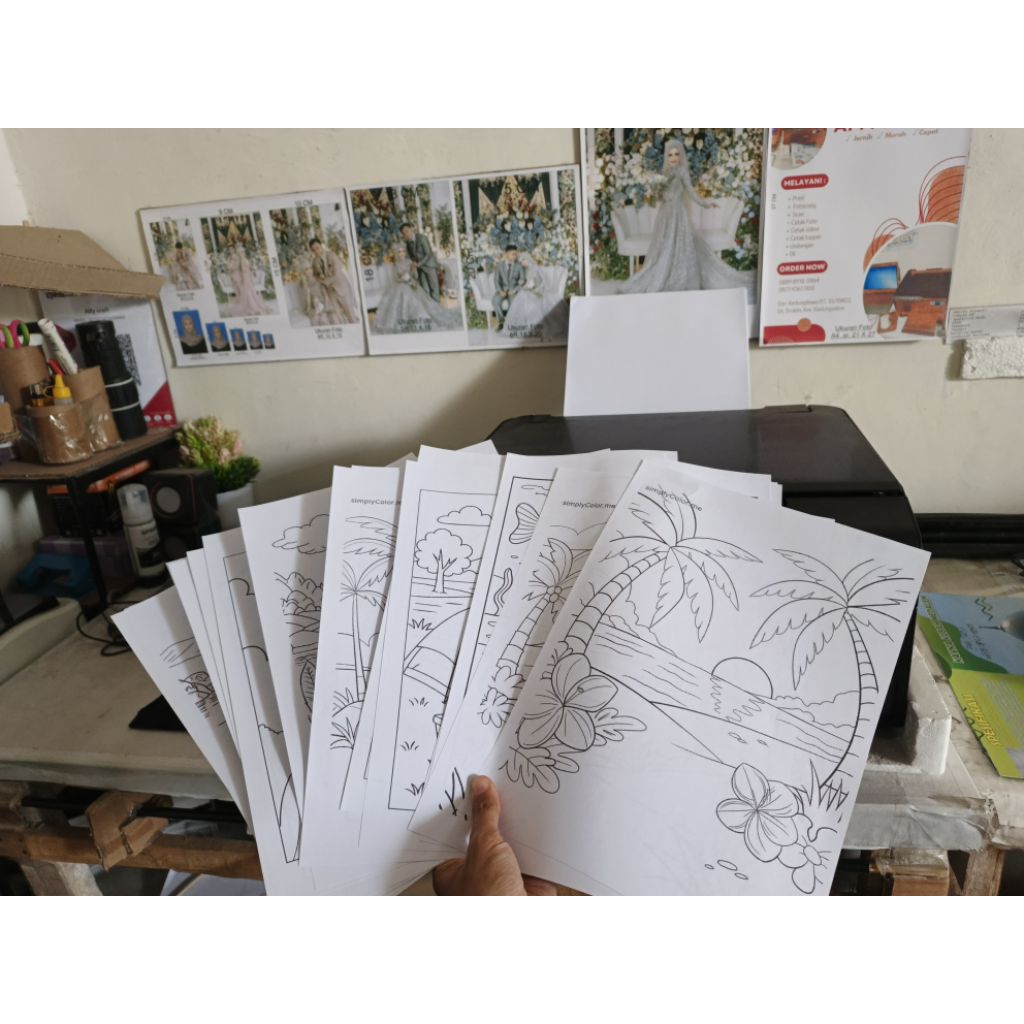 20 lembar kertas mewarnai