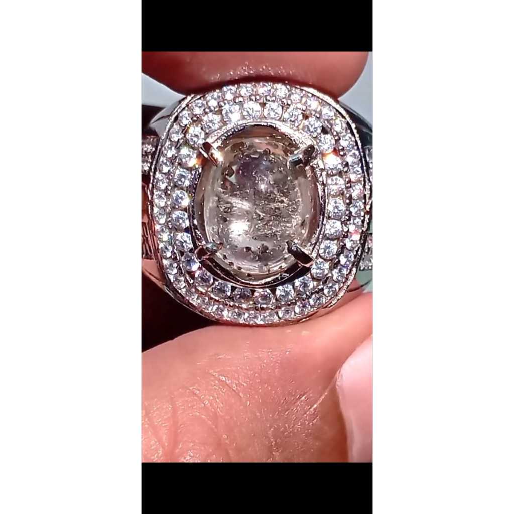 Kecubung Platina Kuning Antik Langka Ring Kunsar Microseting