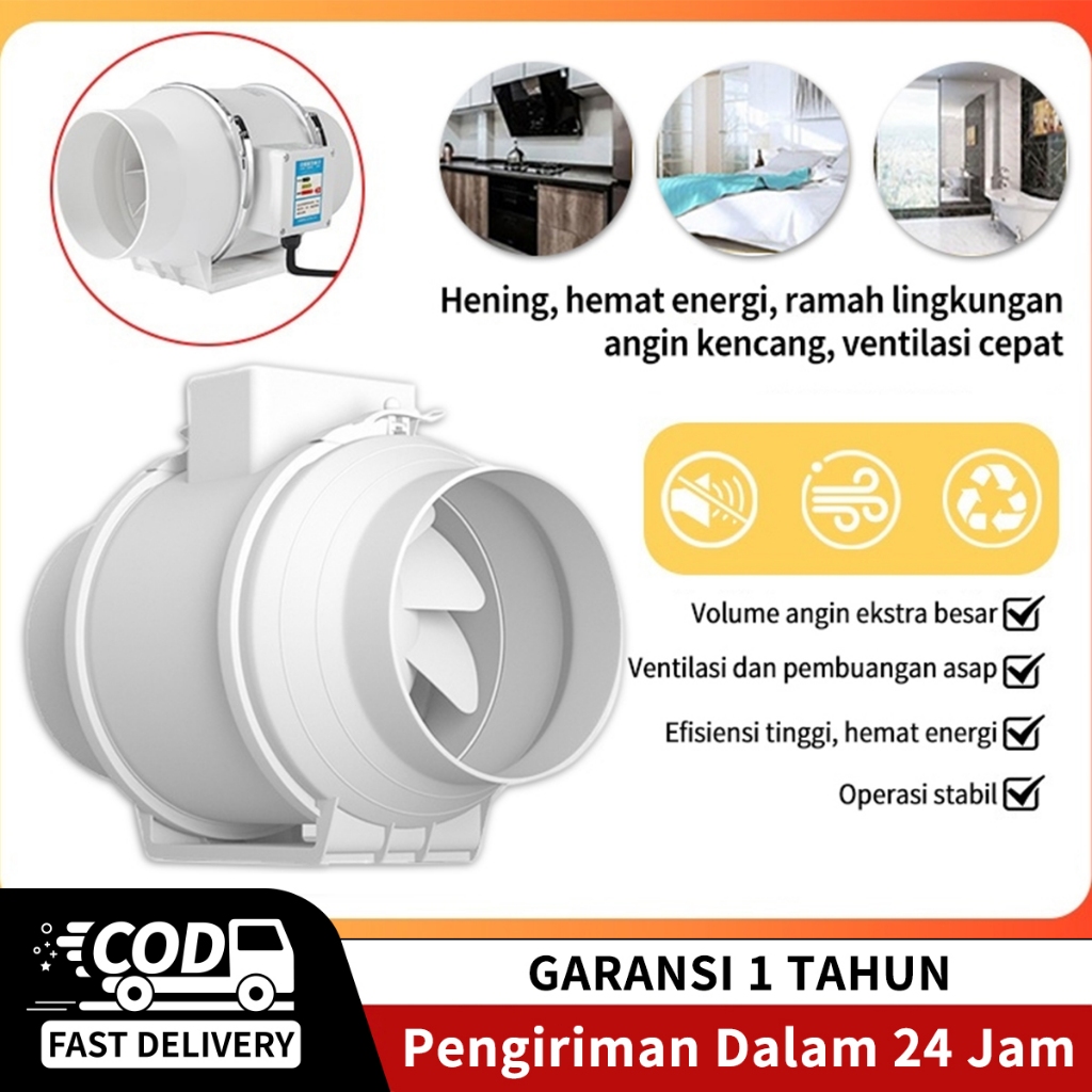 Blower Ventilasi Kipas Saluran Sebaris Blower Ventilasi Pembersihan Saluran Segaris Inline Exhaust F