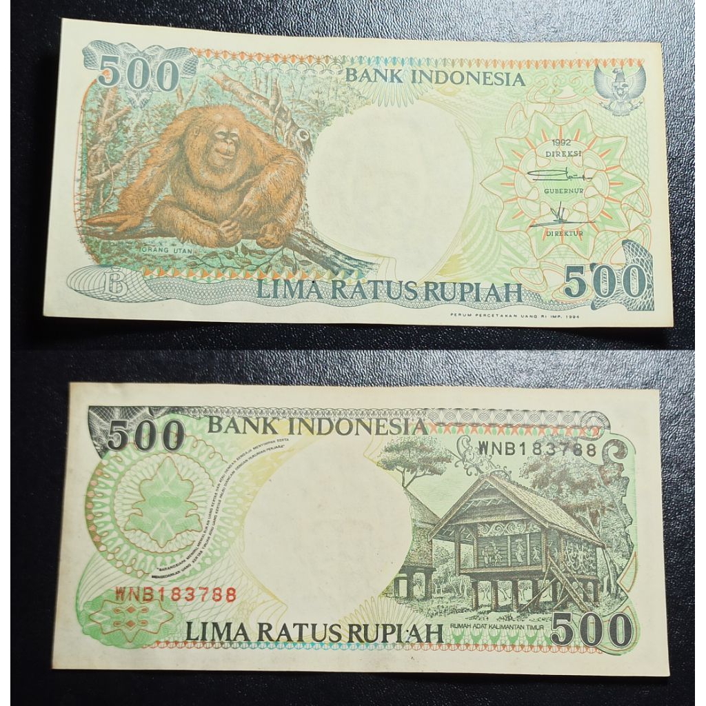 uang kuno Indonesia 500 rp tahun 1992 p1998