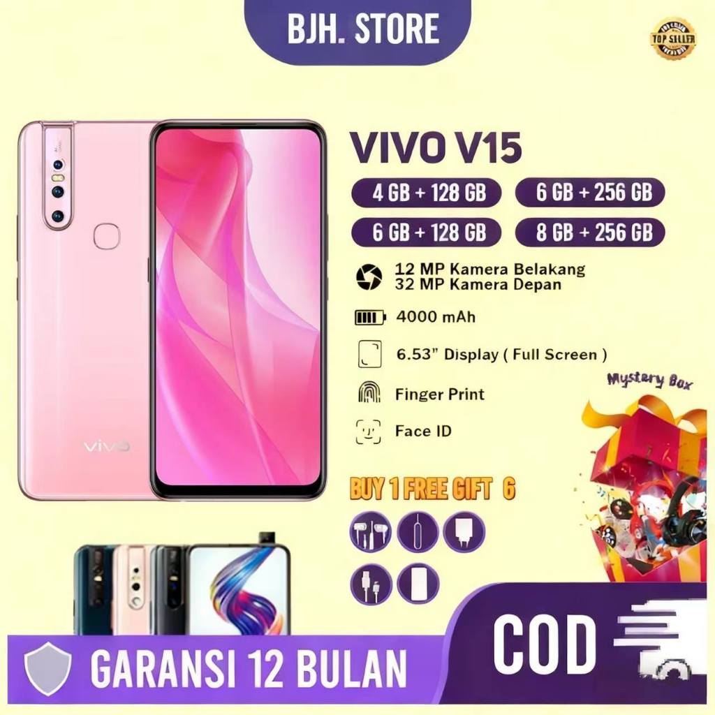 HP vivo V15 RAM 8/256GB Baru 99% FULLSET GARANSI 1 TH BERSEGEL