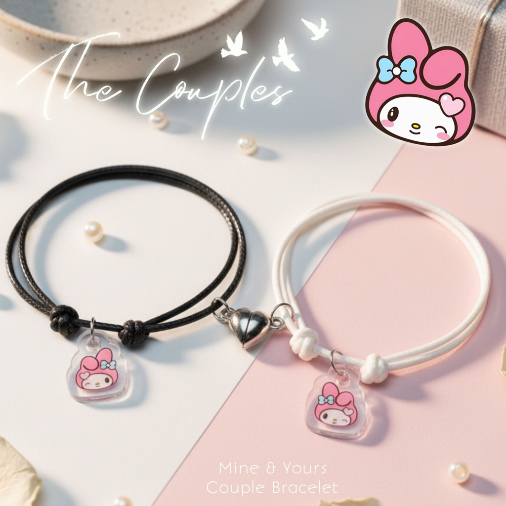 NEW Gelang Couple Magnet Liontin Melody Couple Lucu Kekinian Sepasang | Couple Bracelet | Gelang Cou