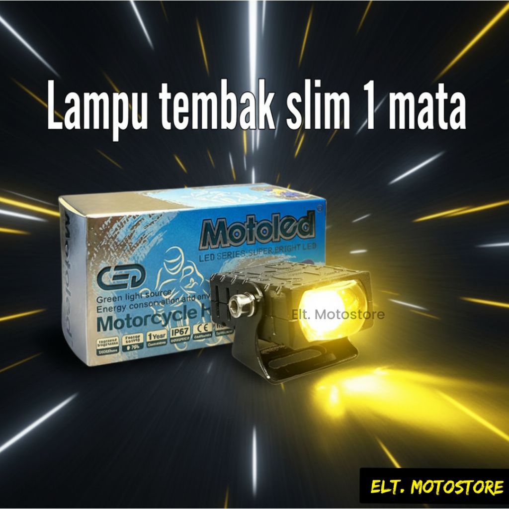 Lampu tembak Slim 1 Mata D2 Lampu Laser Gepeng 1 Mata 30 Watt Waterproof Myth