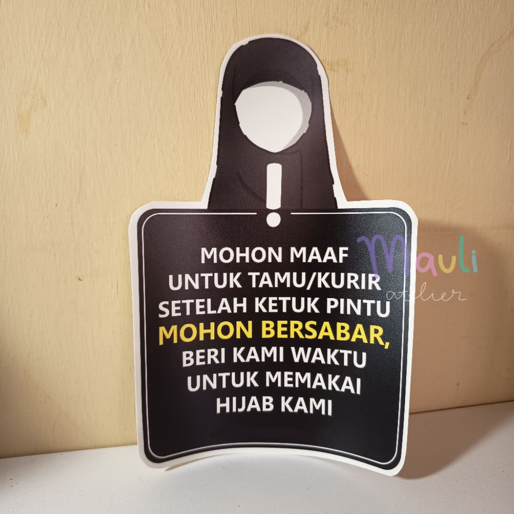 Stiker Tamu/Kurir Tunggu Hijab