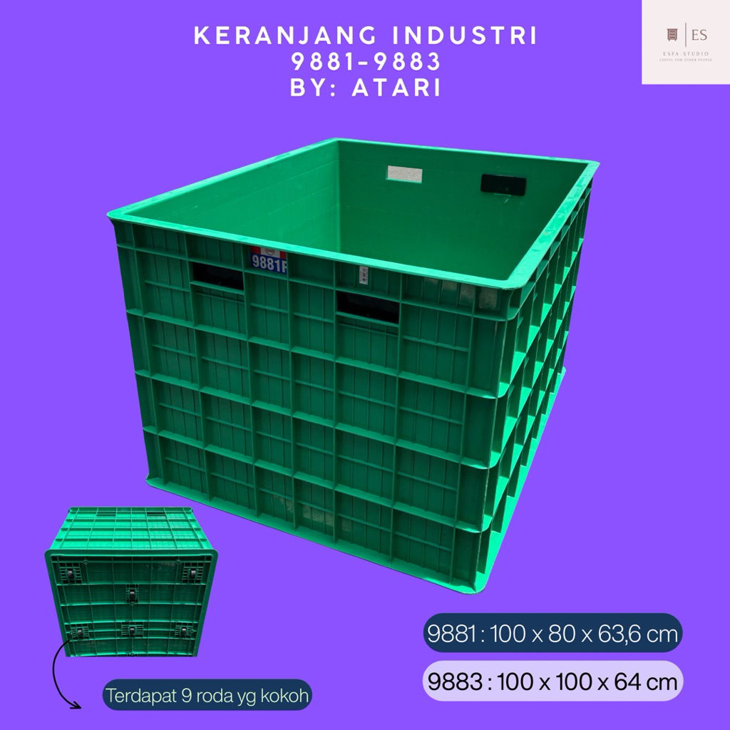 KERANJANG INDUSTRI 9881 9883 PR HOLES ATARI / BAK INDUSTRI CONTAINER INDUSTRI 9881 PR KONTAINER