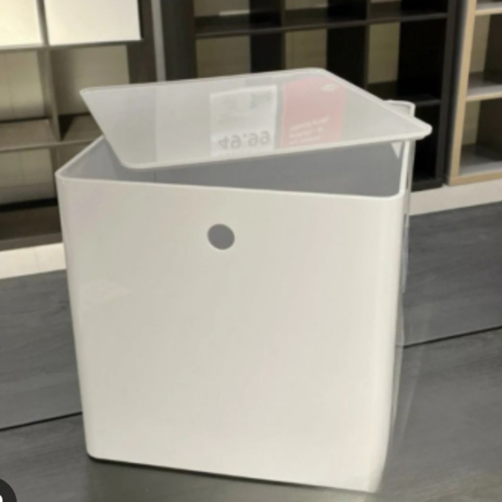 Kotak persegi plastik PET penyimpanan buku mainan stackable box kotak arsip dokumen dg tutup 32x32x3