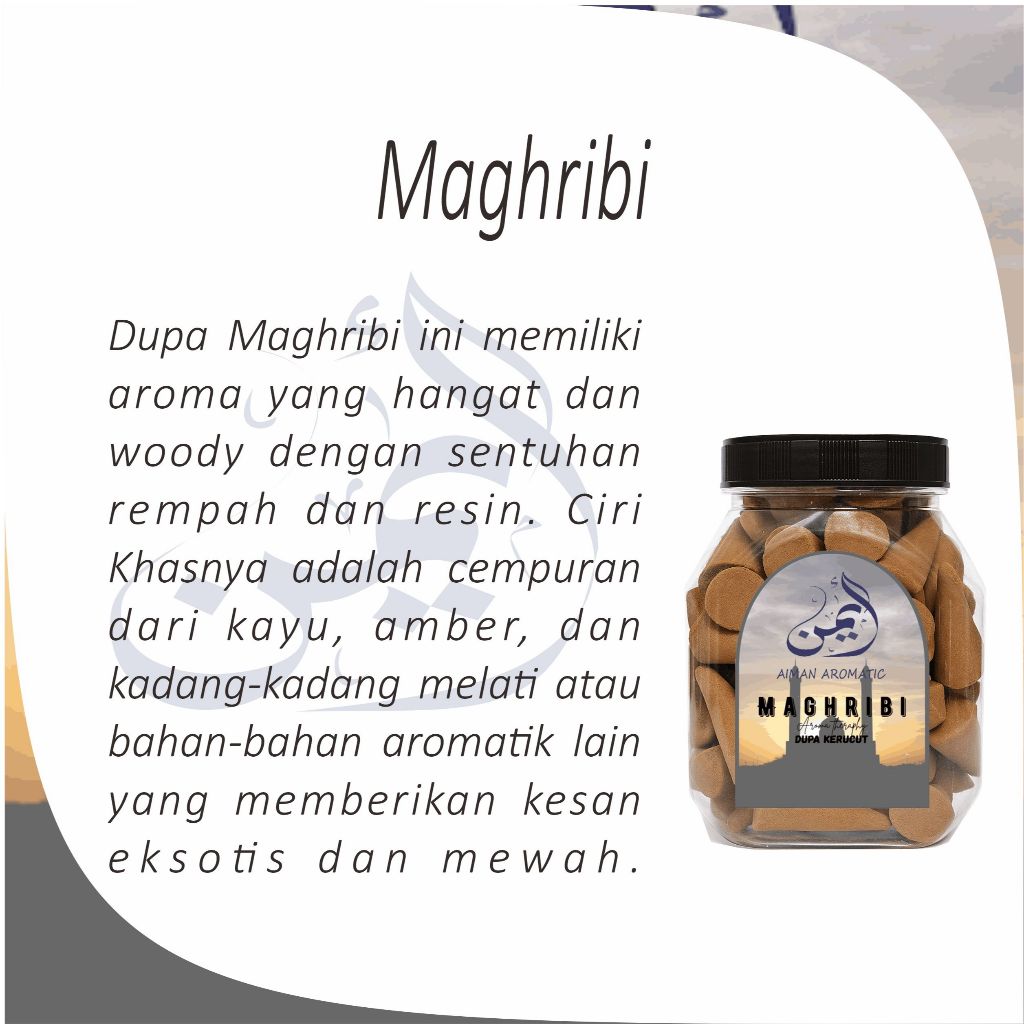 DUPA BUKHUR KERUCUT MAGHRIBI SUPER WANGI 2X LEBIH WANGI | AIMAN AROMATIC