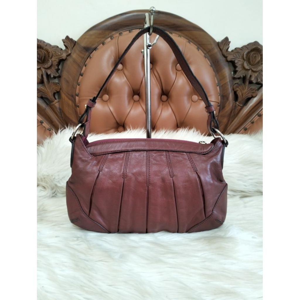 Balenciaga Paris Burgundy Leather Small Sling Bag