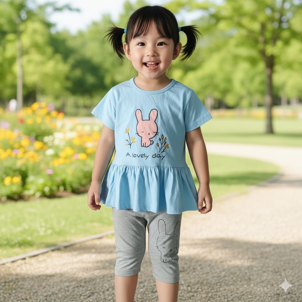 Setelan anak perempuan 1-4th peplum rempel sensen kids