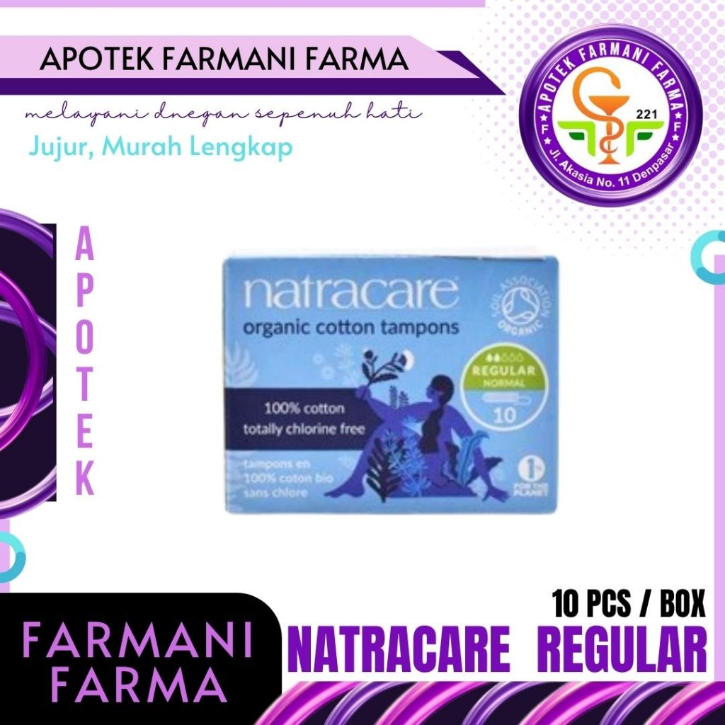 NATRACARE TAMPON MENSTRUASI REGULAR 10 PADS / TAMPON / NATRACARE / ORGANIC / ORGANIC TAMPON