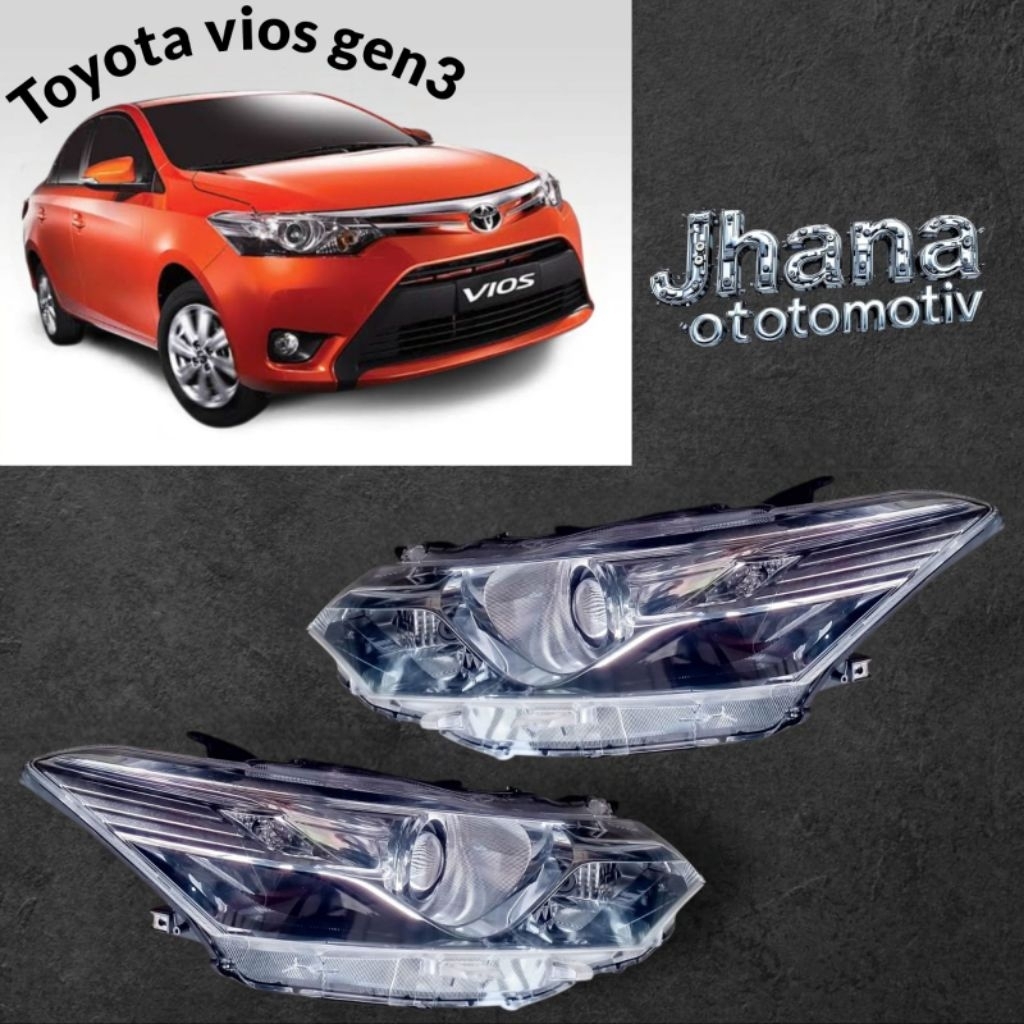 headlamp lampu depan vios gen 3 original