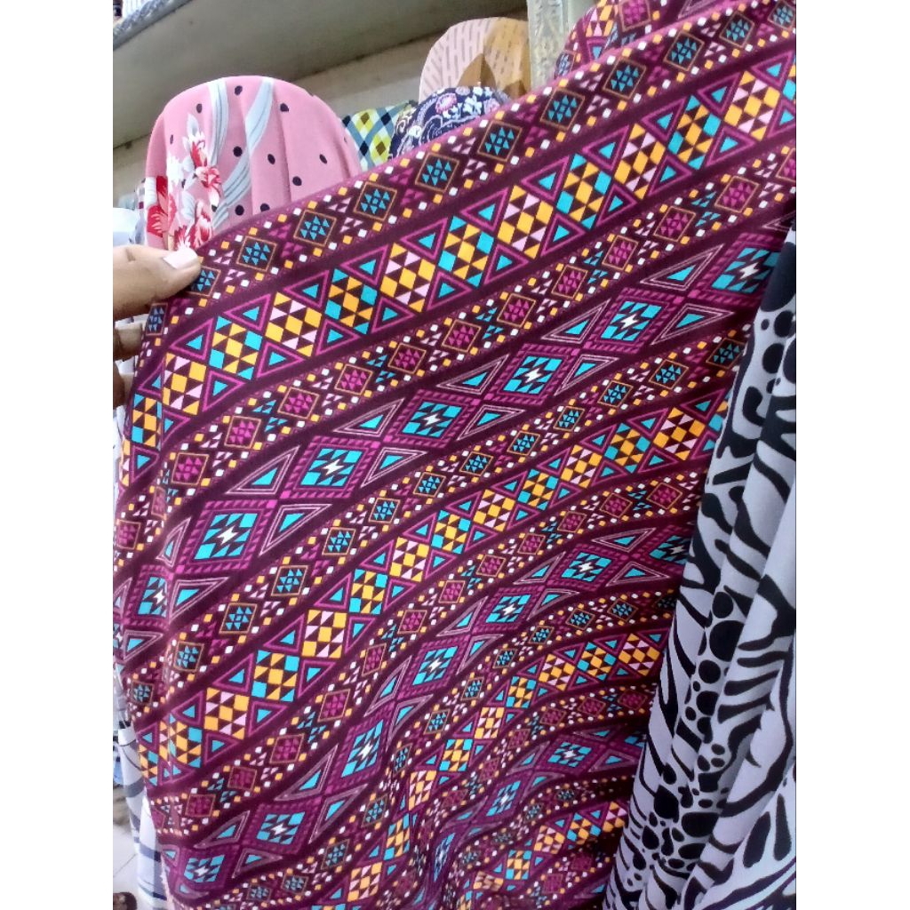 Kain/Bahan wolpis motif premium meteran//Kain wolpeach motif//Bahan wolfis meteran(WK13)