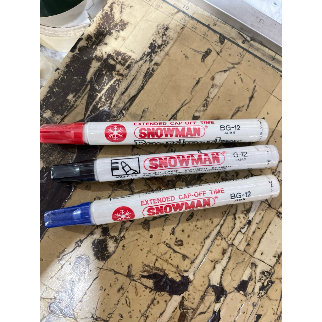 Spidol SNOWMAN PERMANEN / WHITEBOARD Warna Hitam Biru Merah