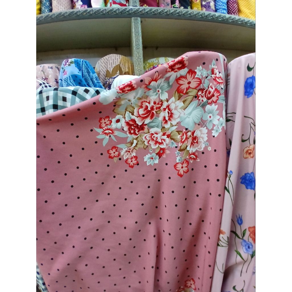 Kain/Bahan wolpis motif meteran//Bahan wolpeach kwalitas premium//Kain wolfis motif meteran(WK31)