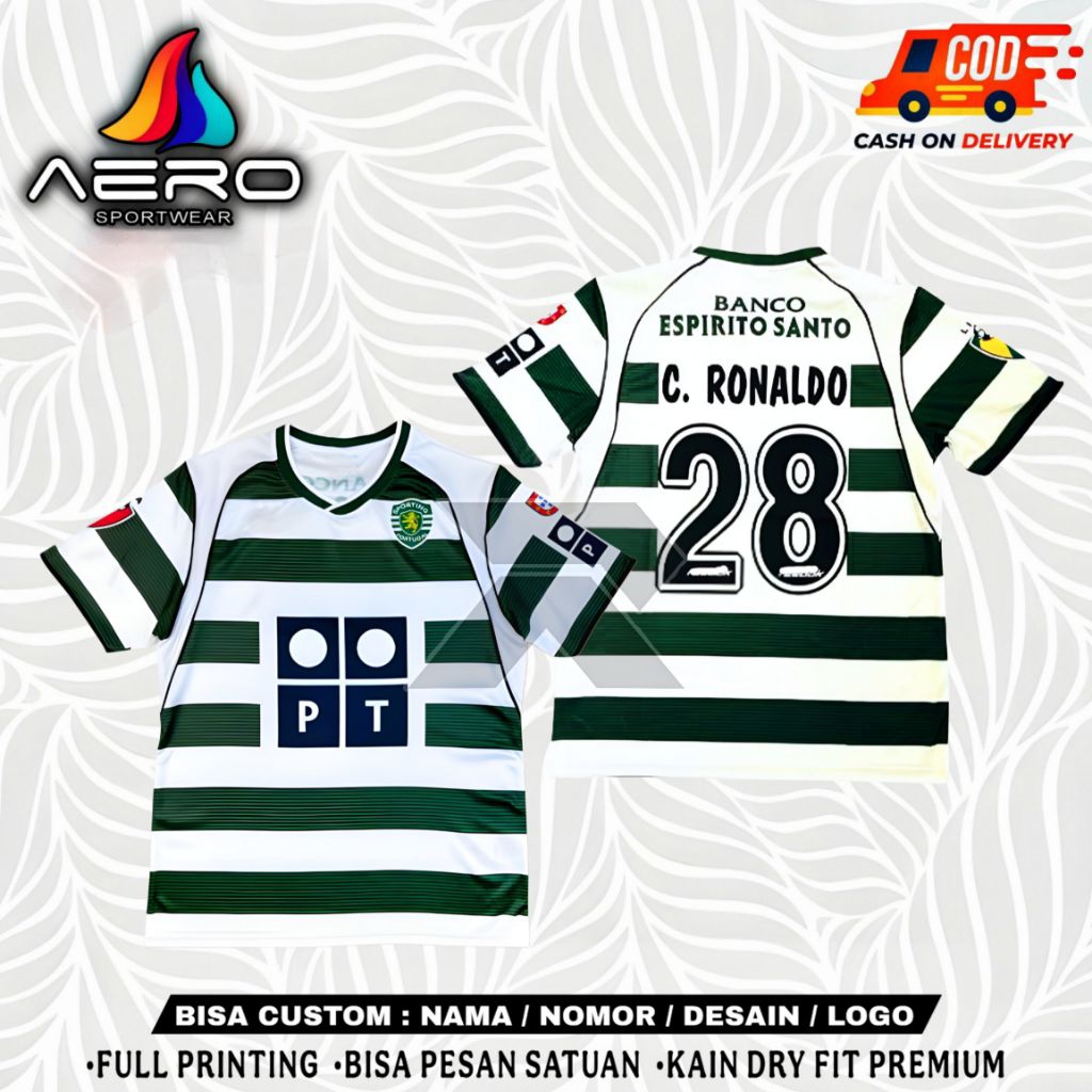 JERSEY SPORTING LISBON HOME 2002/2003 FREE NAMA & NOMOR