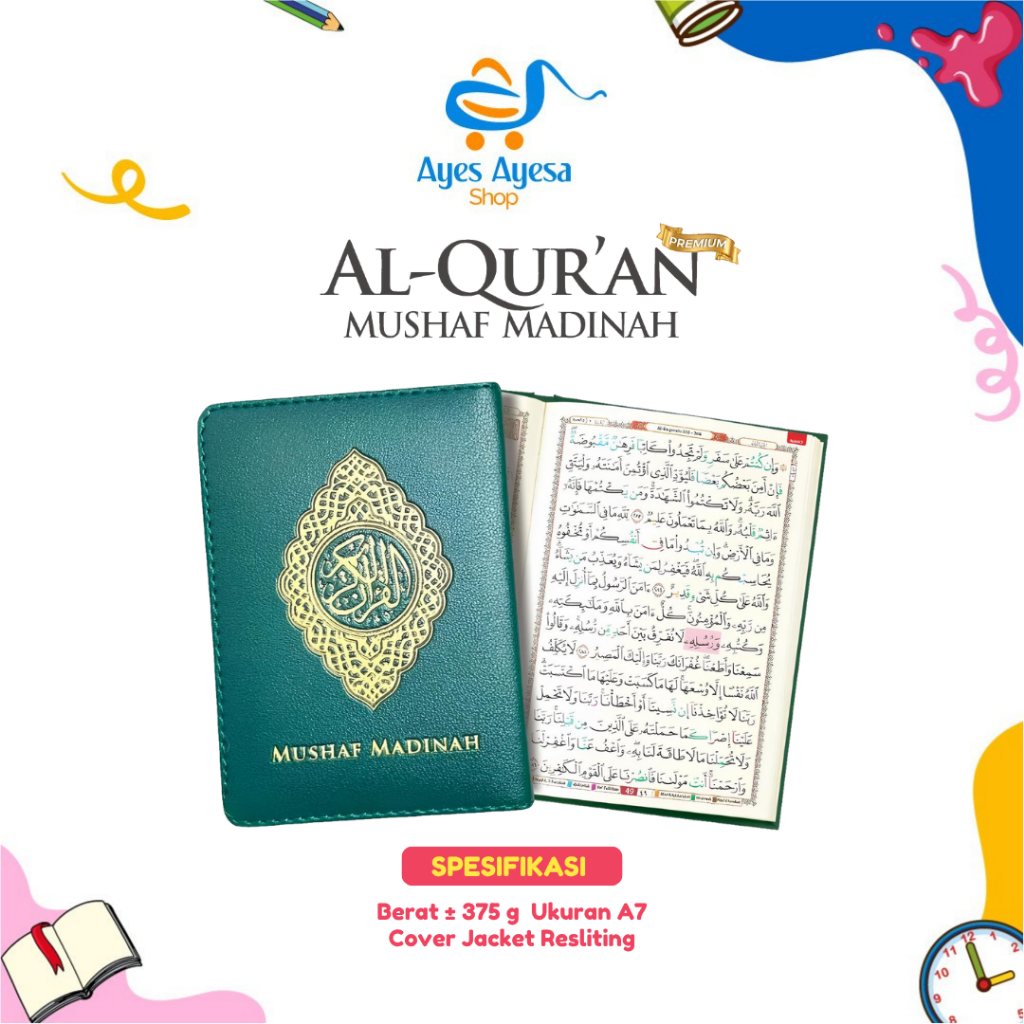 al quran alquran tajwid warna latin dan terjemah impor mushaf madinah a7 ustmani asli saku original