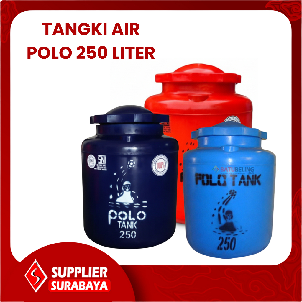 Tandon Air 250 Liter Polo Plastik Tangki Penampungan Tandon TB250 Anti Lumut Termurah