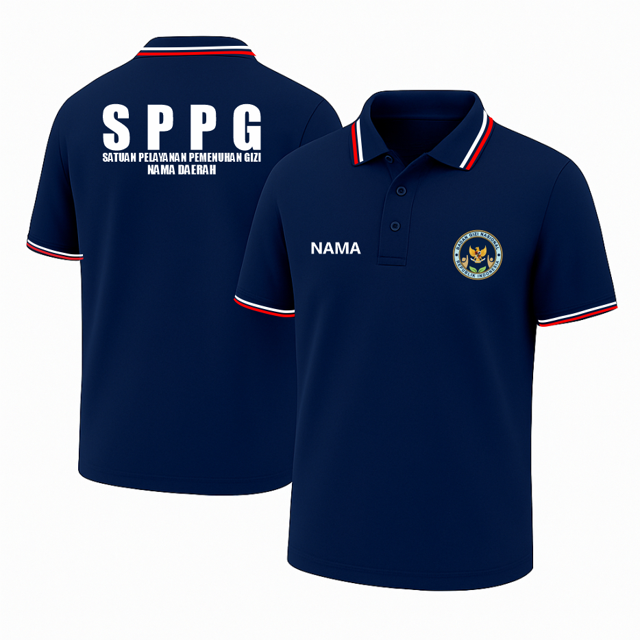 Kaos Polo SPPG Bordir Logo Resmi dan Nama – Bahan Lacoste Premium