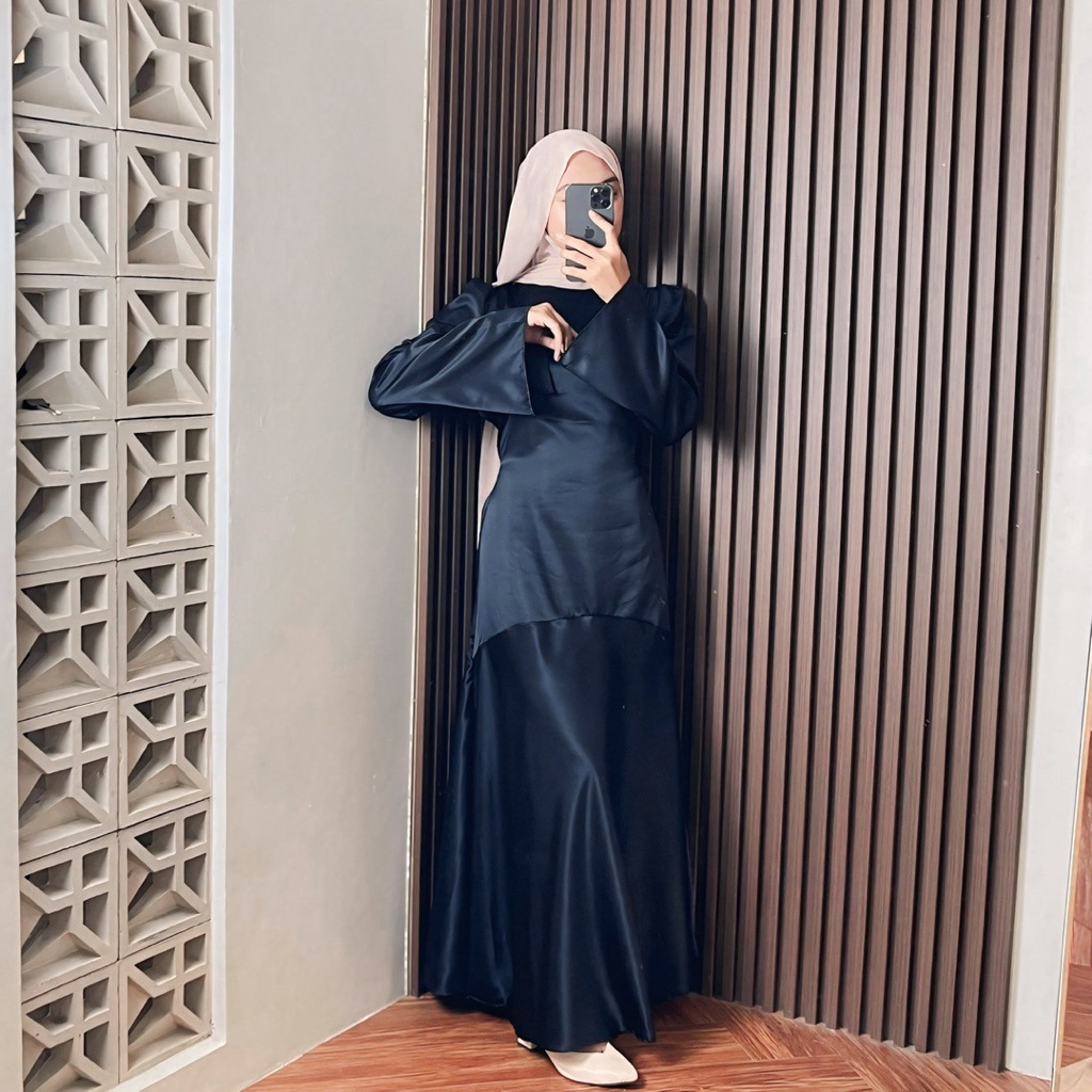 DRES SAFIIRA BRIDESMAID SERAGAM SAFIIRA DRESS SATIN KONDANGAN KOREAN STYLE PREMIUM DENGAN SERUT
