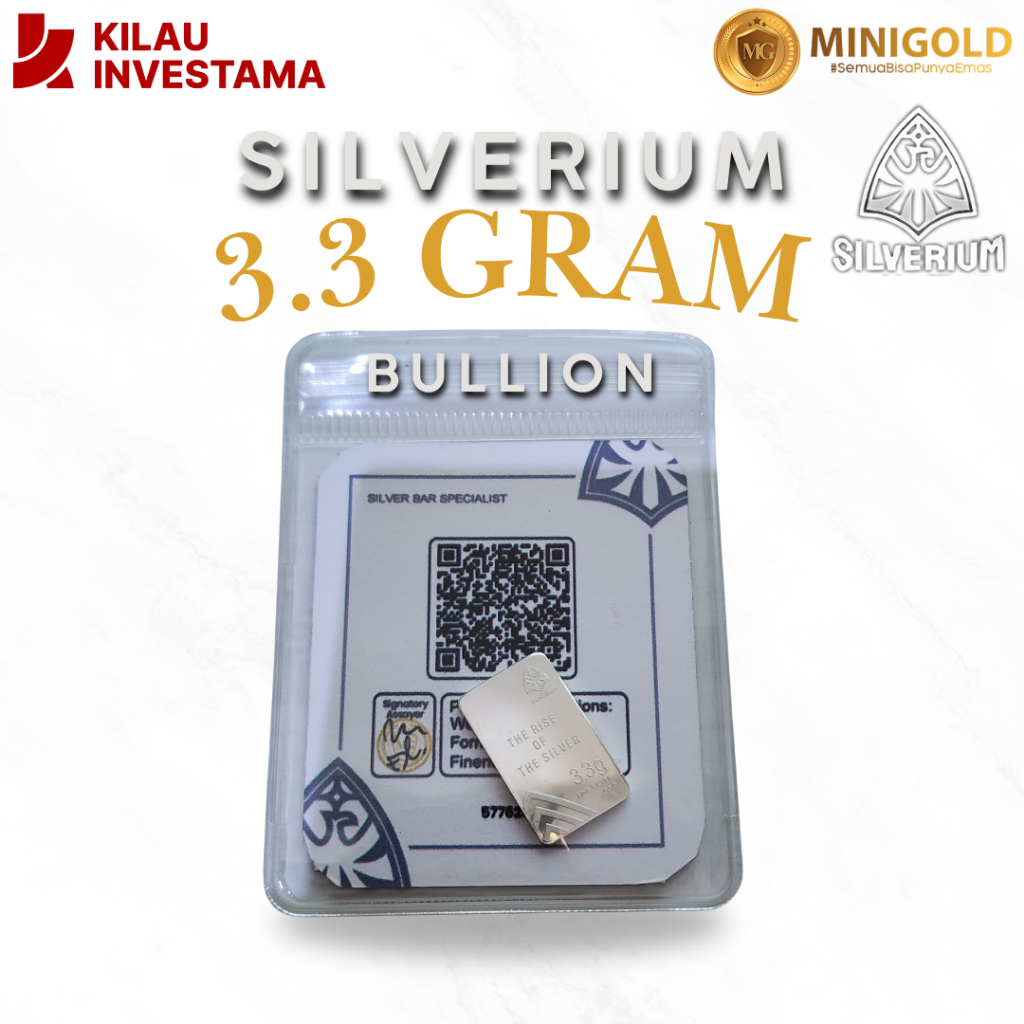 SILVERIUM 3.3 Gram Perak Batang Bullion Sertifikat