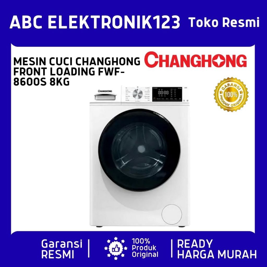 Changhong Mesin Cuci Smart Front Loading Kapasitas 8 kg Model FWF8600S Mesin Cuci FWF8600S