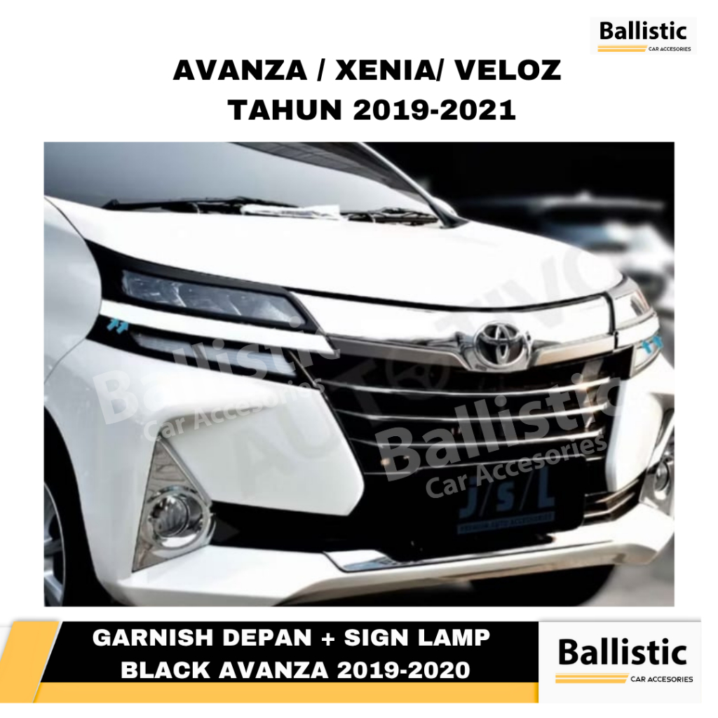 GARNISH LAMPU DEPAN & BLKG + SIGN LAMP MOBIL AVANZA/ VELOZ/ XENIA 2019-2021 BLACK